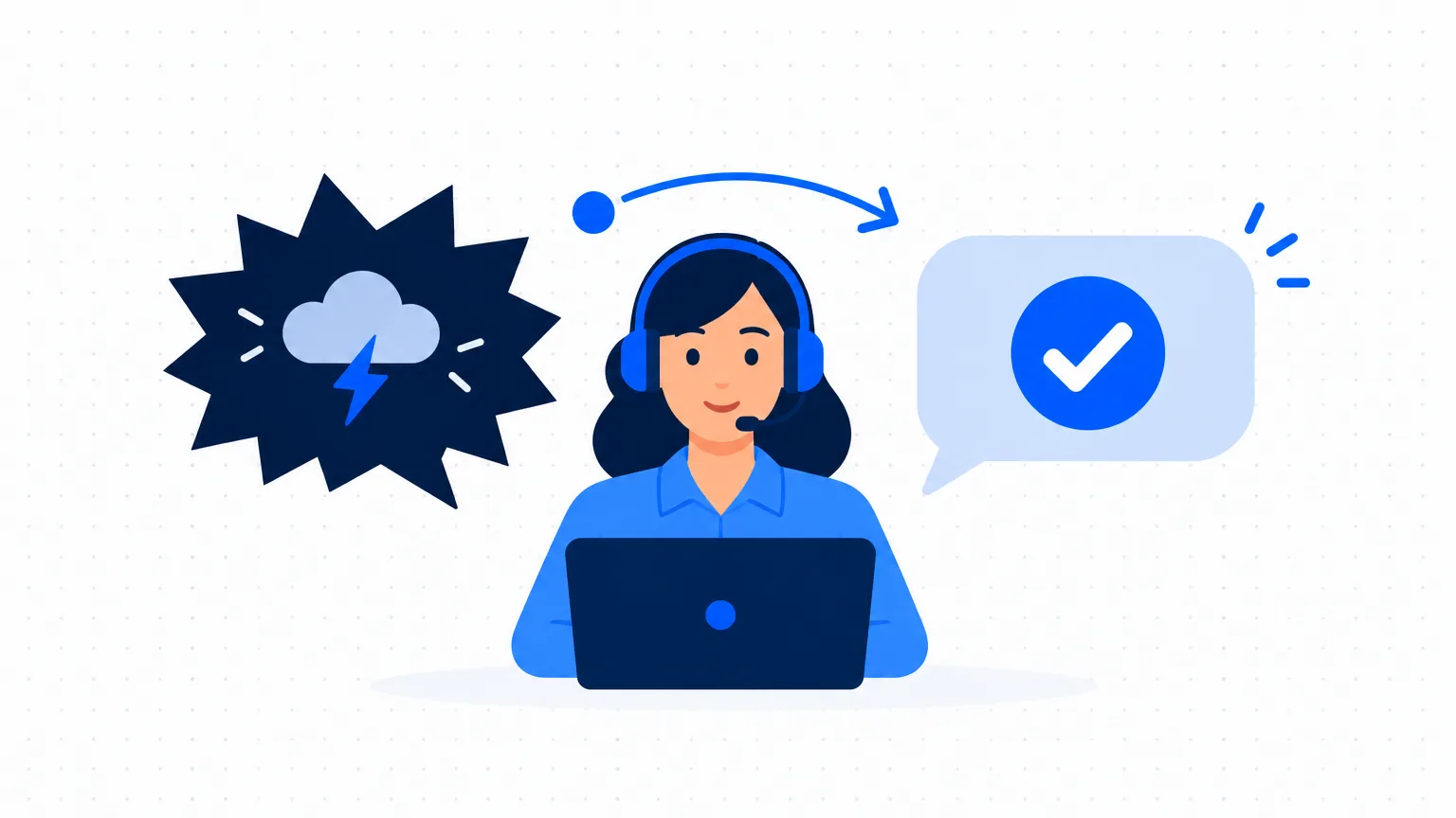 A support agent turning an angry message into a resolved one